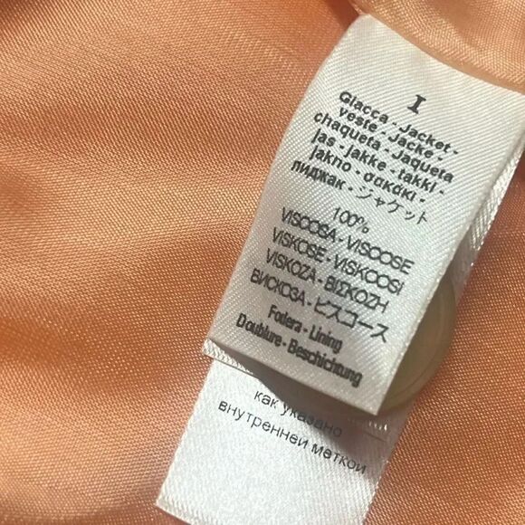 NWT FORTE FORTE Italian single breasted my jacket tangerine blazer size small - Picture 14 of 14